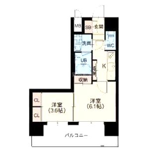スプランディッド江坂駅前の間取り図