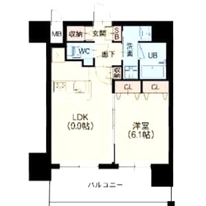 スプランディッド江坂駅前の間取り図