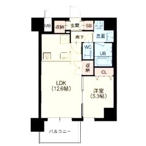 スプランディッド江坂駅前の間取り図