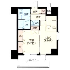 スプランディッド江坂駅前の間取り図