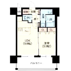スプランディッド江坂駅前の間取り図
