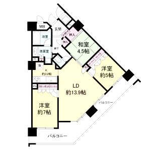 エル・セレーノ上本町レジデンスの間取り図