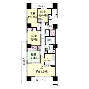 エル・セレーノ上本町レジデンスの間取り図