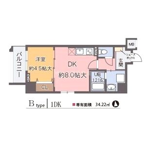 グランディール 鷺洲の間取り図