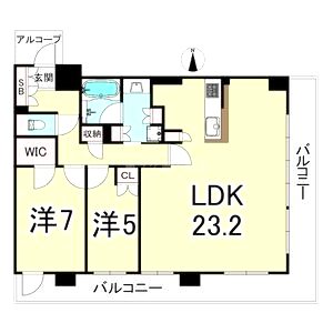ブランズタワー御堂筋本町の間取り図