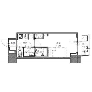 S-RESIDENCE堺筋本町Deuxの間取り図