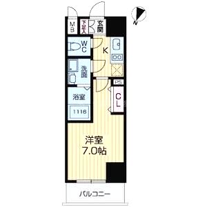 グランルージュ中之島南の間取り図