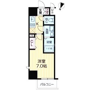 グランルージュ中之島南の間取り図