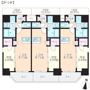 サムティ京橋Clearの間取り図