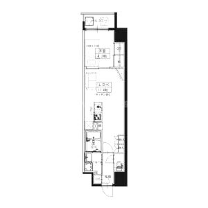S-RESIDENCE大阪上本町の間取り図