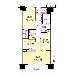 ローレルスクエア東花園614号の間取り図