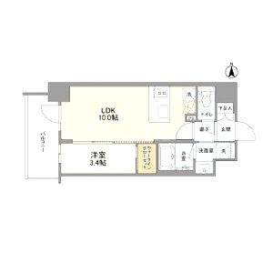 ズーノクルーズ江坂の間取り図