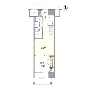 ソルレヴェンテ北堀江Qの間取り図