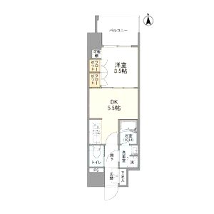 ソルレヴェンテ北堀江Qの間取り図