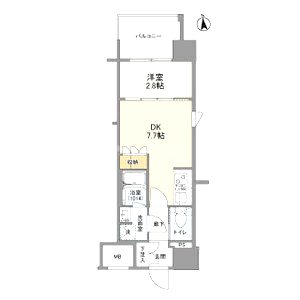 ソルレヴェンテ北堀江Qの間取り図