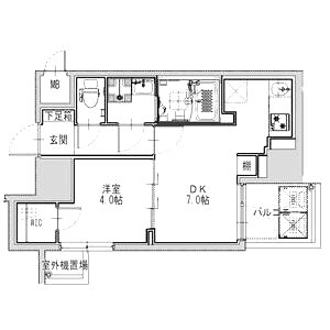 S-RESIDENCE堺筋本町Unoの間取り図