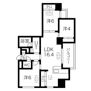 グランデージ池田栄本町の間取り図