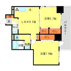 エグゼリエみなと通りの間取り図