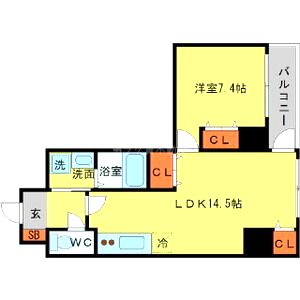 エグゼリエみなと通りの間取り図