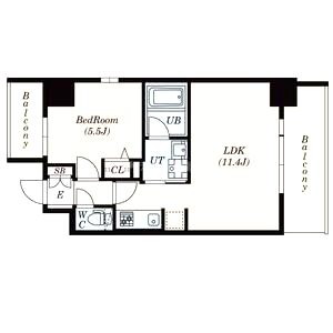 S-RESIDENCE江坂Eminenceの間取り図