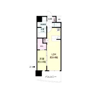 セレニテ江坂ミラクの間取り図