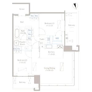 グラングリーン大阪 THE NORTH RESIDENCEの間取り図