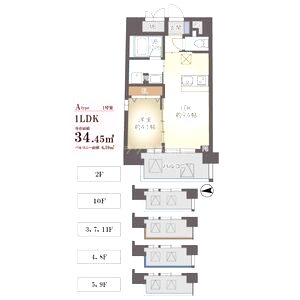 ハイデンス梅ヶ枝の間取り図