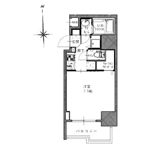 S-RESIDENCE谷町五丁目の間取り図