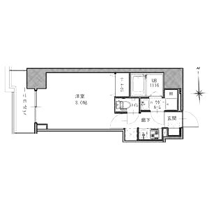 S-RESIDENCE谷町五丁目の間取り図