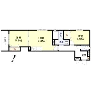 フォレストクリエオーレ上島町弐番館の間取り図