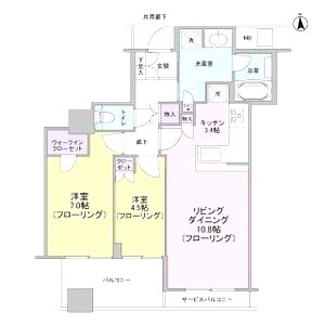 エルグレースタワー大阪同心の間取り図