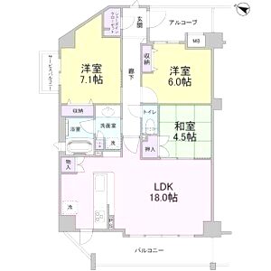 ソルレヴェンテ神戸中山手通の間取り図