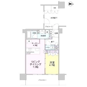 ロジュマンタワー梅田の間取り図