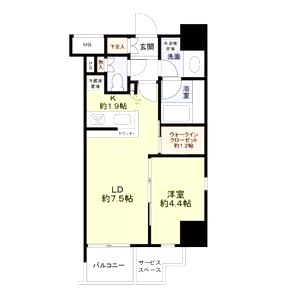パークリュクス大阪天満 1104号室の間取り図