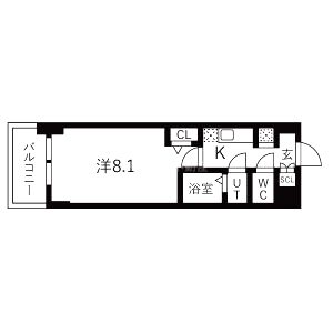 D.Clarest玉造(ディクレアスト タマツクリ)の間取り図