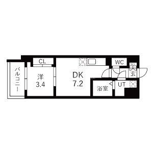 D.Clarest玉造(ディクレアスト タマツクリ)の間取り図