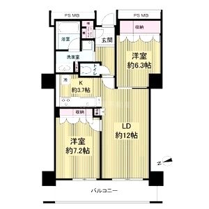 阿波座ライズタワーズフラッグ46の間取り図