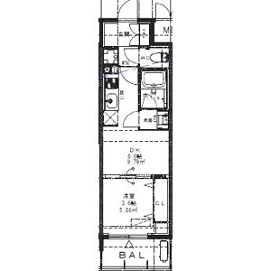 Alivis九条の間取り図