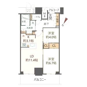 ジオタワー大阪十三の間取り図
