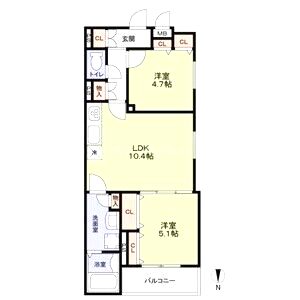 フォレストクリエオーレ城垣町壱番館の間取り図