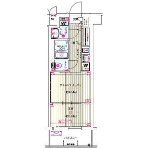 レシオス京都嵯峨野の間取り図