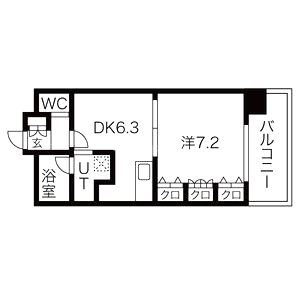 レジュールアッシュ福島の間取り図