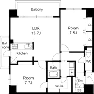 レジュールアッシュ福島の間取り図