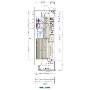 プレサンス京橋GREEN YARDアルミラの間取り図