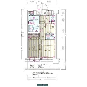 プレサンス京橋GREEN YARDアルミラの間取り図