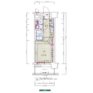 プレサンス京橋GREEN YARDアルミラの間取り図