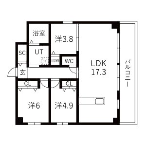 ParkHills 安堂寺町の間取り図