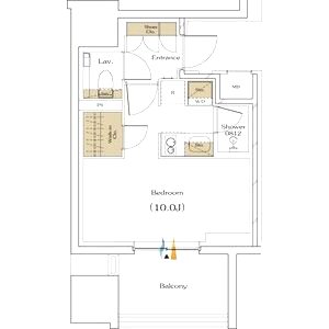 ザ・パークハビオ谷町六丁目クロスの間取り図