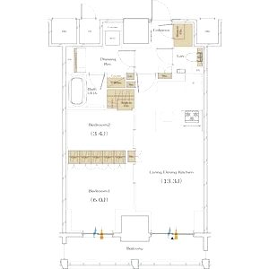 ザ・パークハビオ谷町六丁目クロスの間取り図