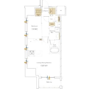 ザ・パークハビオ谷町六丁目クロスの間取り図